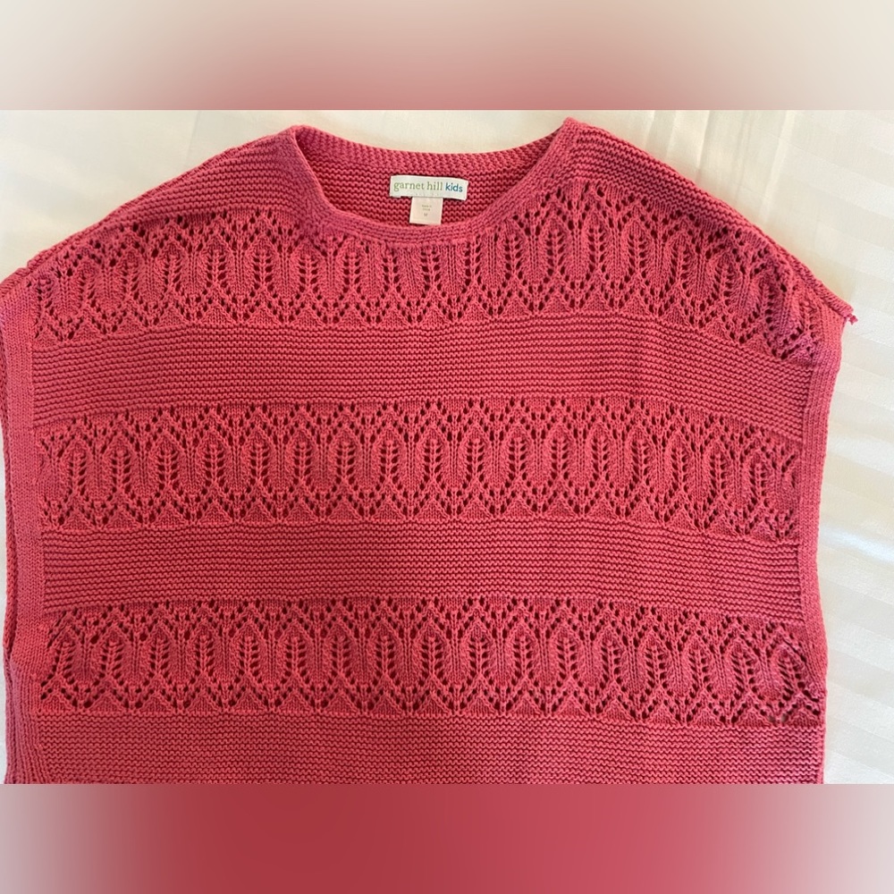 Garnet Hill Kids pointelle sleeveless summer sweater